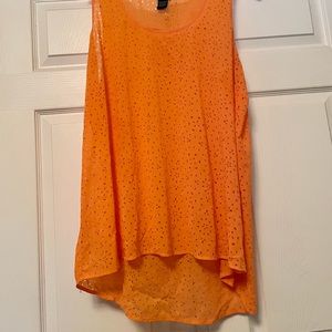 Torrid Sheer Orange Cut Out Tank Top Size 2